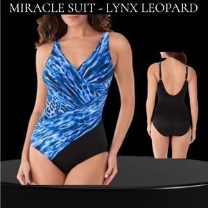 Miracle Suit - Lynx Leopard. Black with bright blue accents.